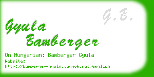 gyula bamberger business card